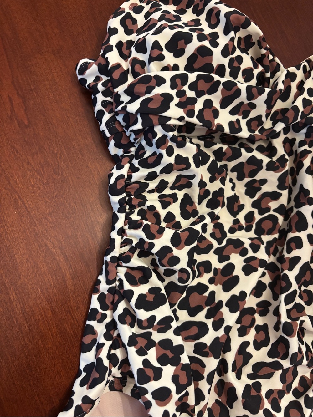 Kona Sol Leopard Print One-Piece Swimsuit in Black, Brown, Cream - Picture 5 of 7
